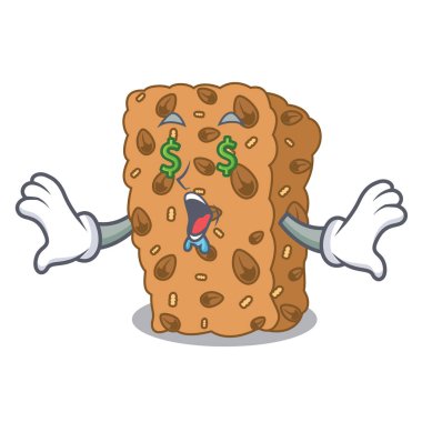 Para göz granola bar maskot karikatür vektör çizim