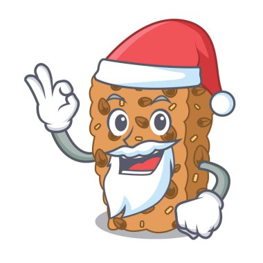 Santa granola bar maskot karikatür vektör çizim
