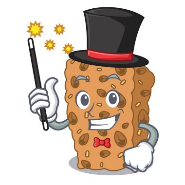 Sihirbaz granola bar maskot karikatür vektör çizim