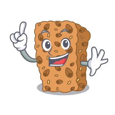 Parmak granola bar maskot karikatür vektör çizim