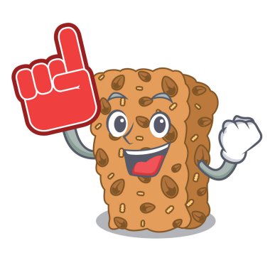 Köpük parmak granola bar maskot karikatür vektör çizim