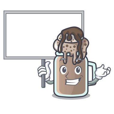 Yönetim Kurulu milkshake karakter karikatür tarzı vektör çizim getirmek