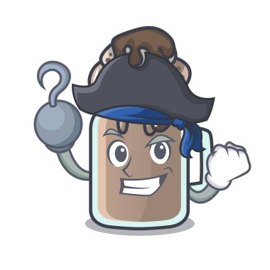 Korsan milkshake karakter karikatür tarzı vektör çizim