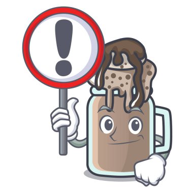 İşareti milkshake karakter karikatür tarzı vektör çizim ile