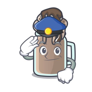 Polis milkshake karakter karikatür tarzı vektör çizim