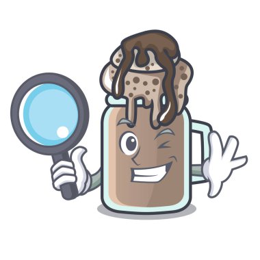Dedektif milkshake karakter karikatür tarzı vektör çizim