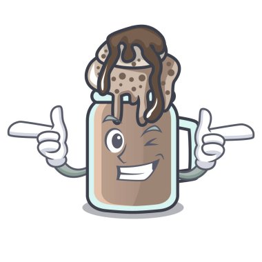 Wink milkshake karakter karikatür tarzı vektör çizim