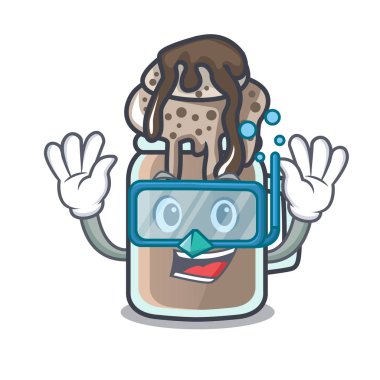 Dalış milkshake karakter karikatür tarzı vektör çizim