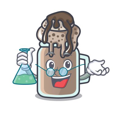 Profesör milkshake karakter karikatür tarzı vektör çizim
