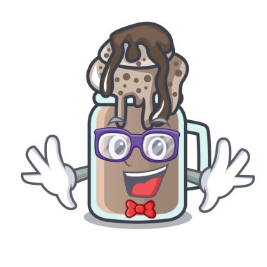 Geek milkshake karakter karikatür tarzı vektör çizim