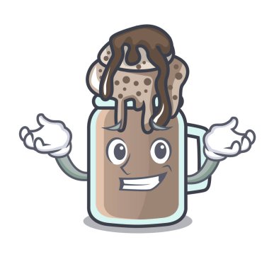 Sırıtan milkshake karakter karikatür tarzı vektör çizim