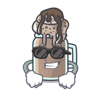 Süper cool milkshake karakter karikatür tarzı vektör çizim