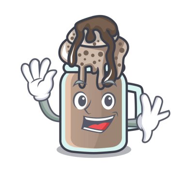 Milkshake karakter karikatür tarzı vektör çizim sallayarak