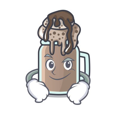 Smirking milkshake karakter karikatür tarzı vektör çizim