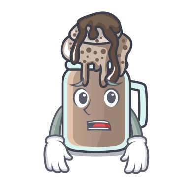Korkarım milkshake maskot karikatür tarzı vektör çizim