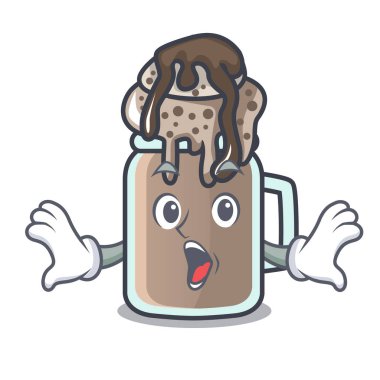 Sürpriz milkshake maskot karikatür tarzı vektör çizim
