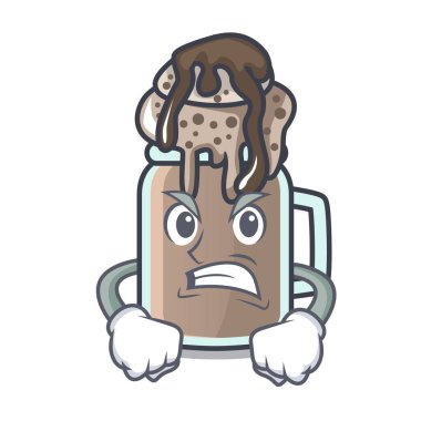 Kızgın milkshake maskot karikatür tarzı vektör çizim