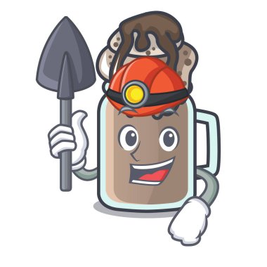 Madenci milkshake maskot karikatür tarzı vektör çizim