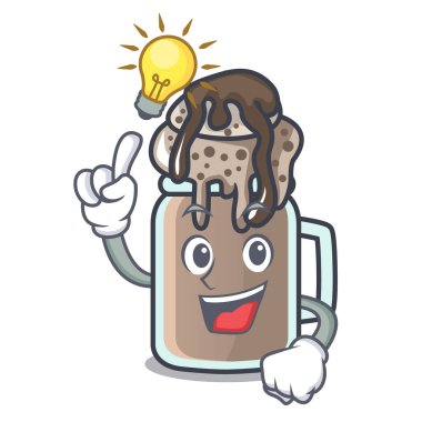 Bir fikir milkshake maskot karikatür tarzı vektör çizim var