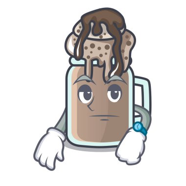 Milkshake maskot karikatür tarzı vektör çizim bekliyor