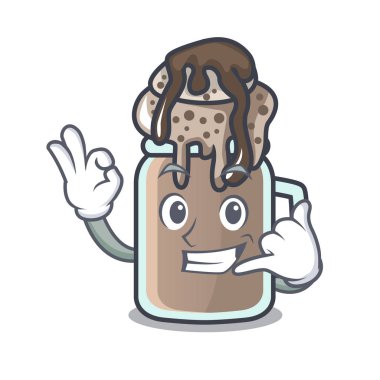 Bana milkshake maskot karikatür tarzı vektör çizim de