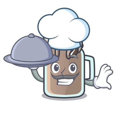 Şef gıda milkshake maskot karikatür tarzı vektör çizim ile