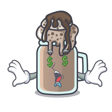 Para göz milkshake maskot karikatür tarzı vektör çizim