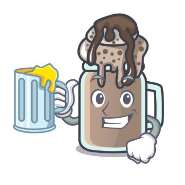 Suyu milkshake maskot karikatür tarzı vektör çizim ile