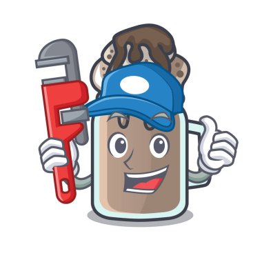 Tesisatçı milkshake maskot karikatür tarzı vektör çizim