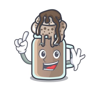Parmak milkshake maskot karikatür tarzı vektör çizim