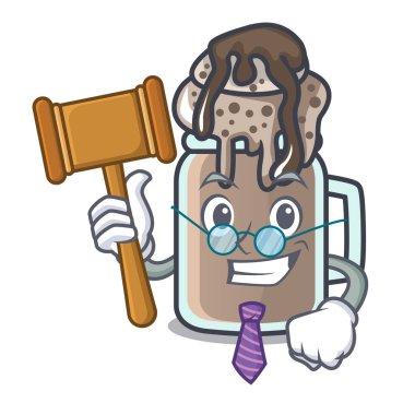 Yargıç milkshake maskot karikatür tarzı vektör çizim