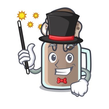 Sihirbaz milkshake maskot karikatür tarzı vektör çizim