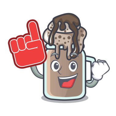 Köpük parmak milkshake maskot karikatür tarzı vektör çizim
