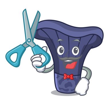 Actarius Indigo mantar karakter karikatür vektör çizim berber