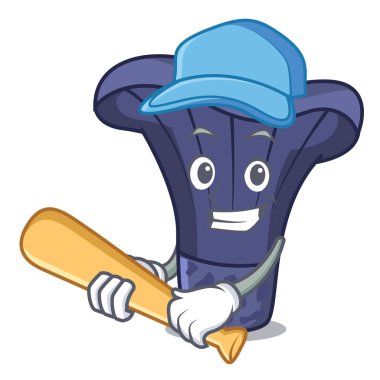 Beyzbol actarius Indigo mantar karakter karikatür vektör çizim oynarken