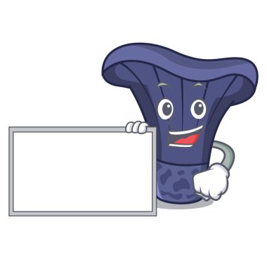 Yönetim Kurulu actarius Indigo mantar karakter karikatür vektör çizim ile