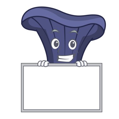 Yönetim Kurulu actarius Indigo mantar karakter karikatür vektör çizim ile sırıtarak