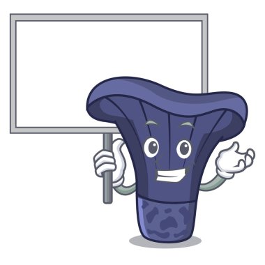 Yönetim Kurulu actarius Indigo mantar karakter karikatür vektör çizim getirmek