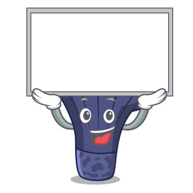 Yönetim Kurulu actarius Indigo mantar karakter karikatür vektör çizim kadar