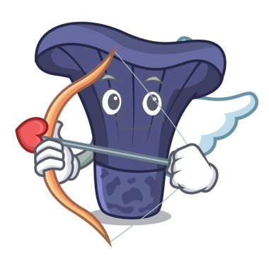 Aşk tanrısı actarius Indigo mantar karakter karikatür vektör çizim