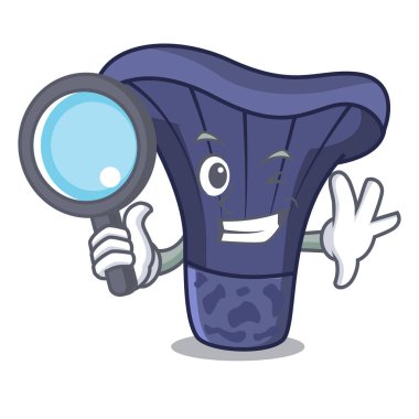 Dedektif actarius Indigo mantar karakter karikatür vektör çizim