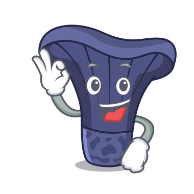 Tamam actarius Indigo mantar karakter karikatür vektör çizim