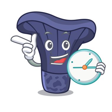 Saat actarius Indigo mantar karakter karikatür vektör çizim ile