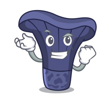 Başarılı actarius Indigo mantar karakter karikatür vektör çizim