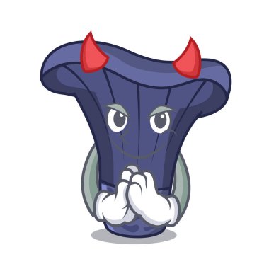 Şeytan actarius Indigo mantar maskot karikatür vektör çizim