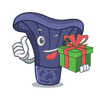 Hediye actarius Indigo mantar maskot karikatür ile