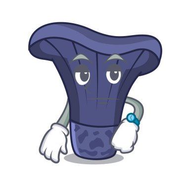 Actarius Indigo mantar maskot karikatür bekliyor