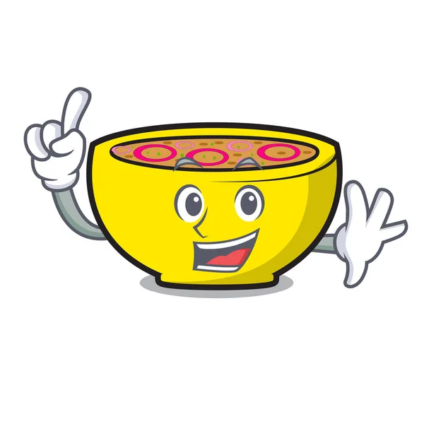 Finger Sopa União Mascote Cartoon Vetor Ilustração — Vetor de Stock