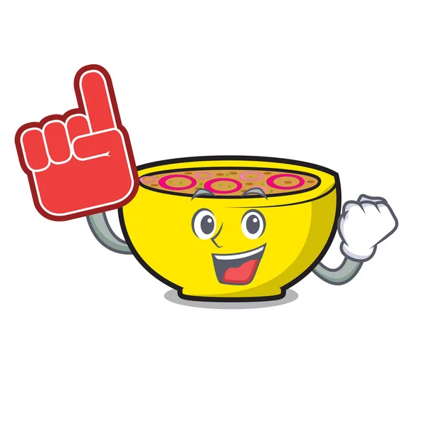 泡指スープ組合マスコット漫画ベクトル図 — ストックベクタ