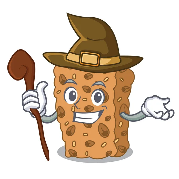 Cadı granola bar maskot karikatür vektör çizim